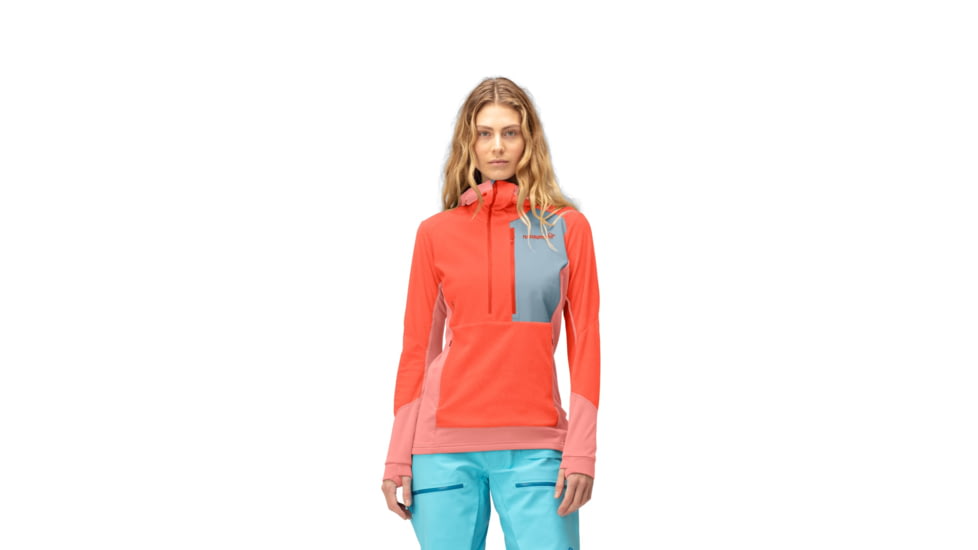 Norrona Lofoten Thermal Pro Hood - Womens, Orange Alert/Peach Amber, Small, 1003-22 5628 S