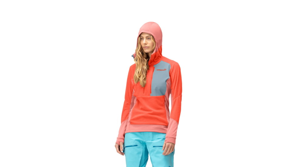 Norrona Lofoten Thermal Pro Hood - Womens, Orange Alert/Peach Amber, Small, 1003-22 5628 S