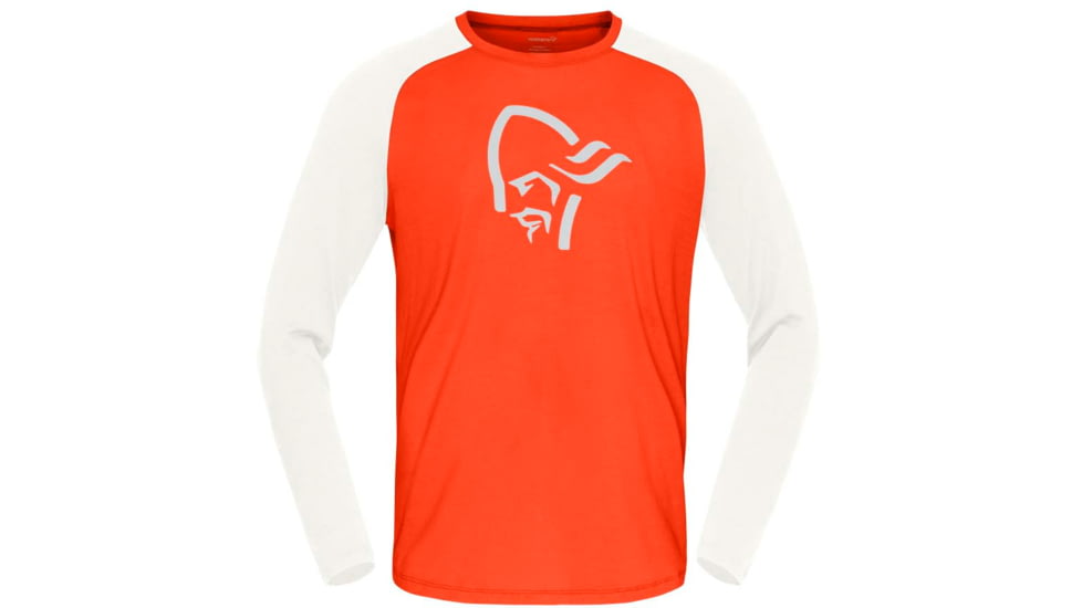 Norrona PureUll Norrona Long Sleeve - Mens, Arednalin Red/Snowdrop, Medium, 5262-21 5643 M