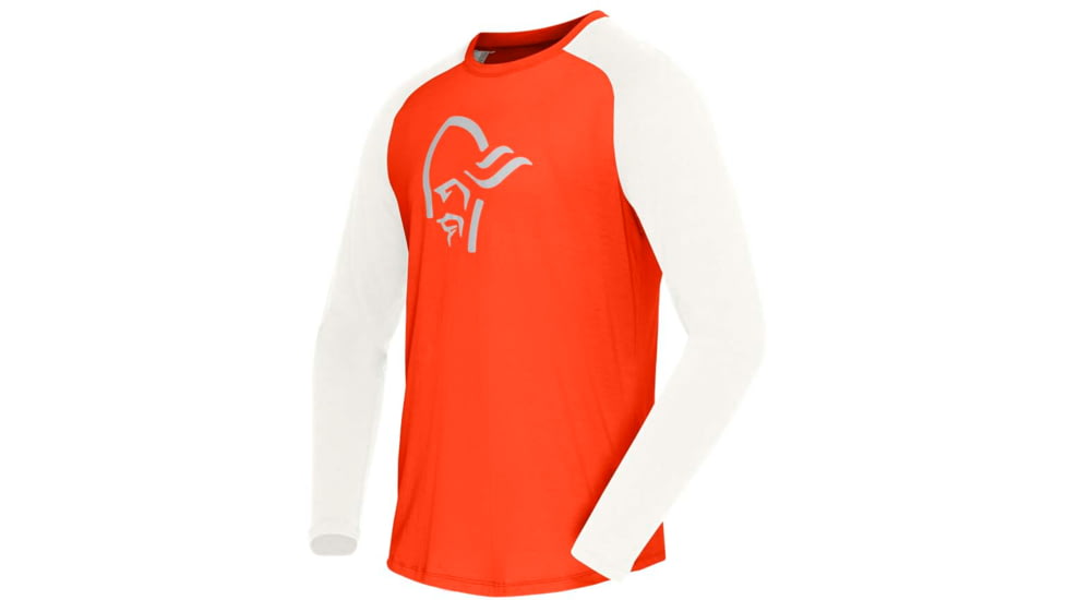 Norrona PureUll Norrona Long Sleeve - Mens, Arednalin Red/Snowdrop, Medium, 5262-21 5643 M