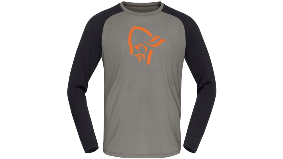 Norrona PureUll Norrona Long Sleeve - Mens, Castor Grey/Caviar Black Melange, 2XL, 5262-21 8704 XXL