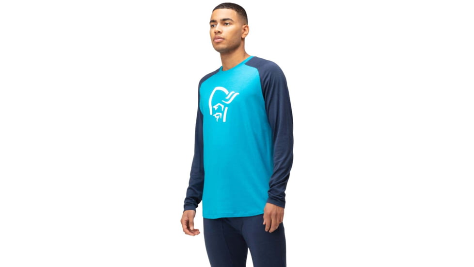 Norrona PureUll Norrona Long Sleeve - Mens, Hawaiian Surf/Indigo Night, 2XL, 5262-21 6609 XXL