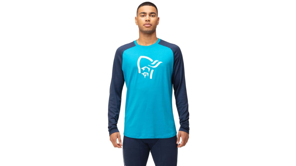 Norrona PureUll Norrona Long Sleeve - Mens, Hawaiian Surf/Indigo Night, 2XL, 5262-21 6609 XXL