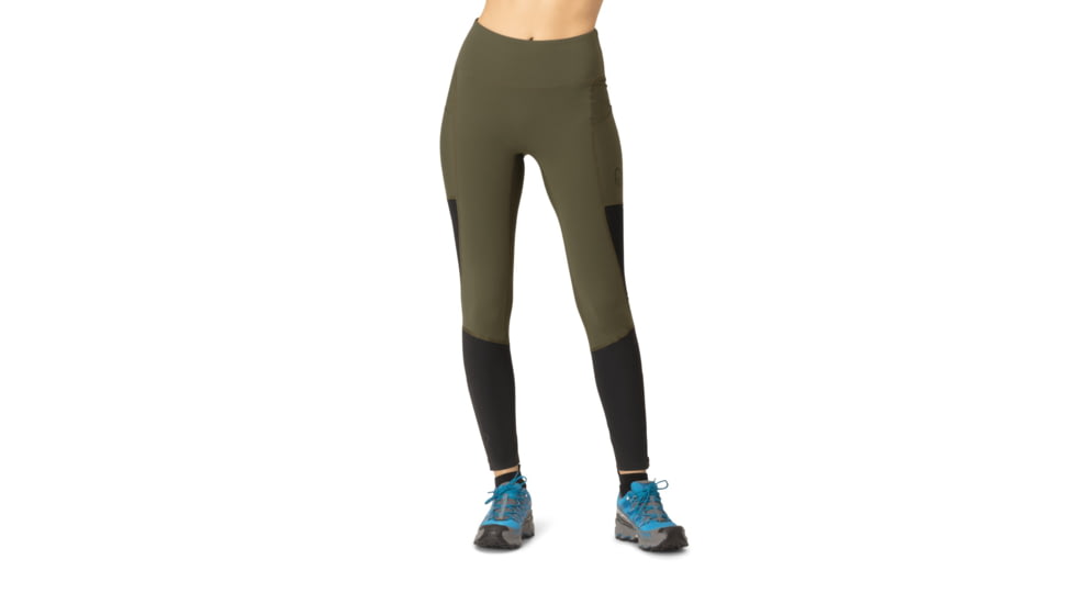 Norrona Senja Equaliser Stretch Tights - Womens, Olive Night/Caviar, Medium, 5808-23-3329-M
