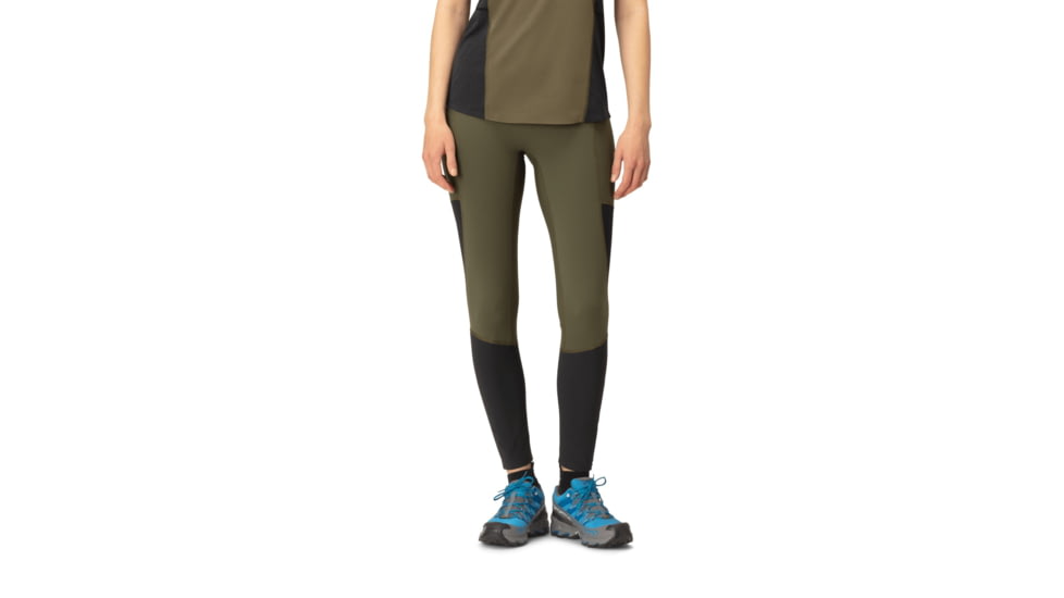 Norrona Senja Equaliser Stretch Tights - Womens, Olive Night/Caviar, Medium, 5808-23-3329-M