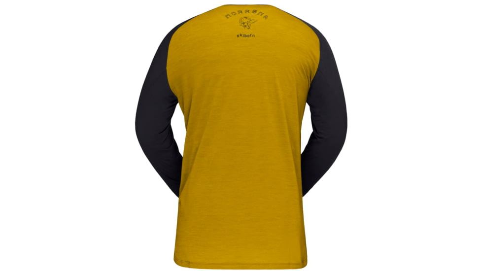 Norrona Skibotn Wool 3/4 T-Shirt - Mens, Golden Palm, Large, 7042698463500