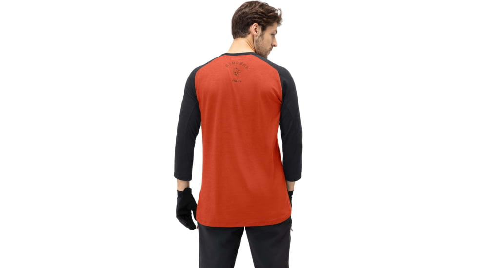 Norrona Skibotn Wool 3/4 T-Shirt - Mens, Rooibos Tea, Extra Large, 4202-20 5510 XL