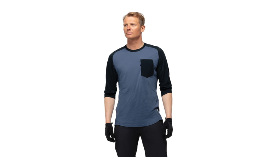 Norrona Skibotn Wool 3/4 T-Shirt - Mens, Vintage Indigo, Extra Large, 7042698430755