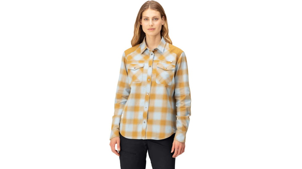 Norrona Svalbard Flannel Shirt - Womens, Blue Fog/Camelflage, Extra Small, 2401-23 6637 XS