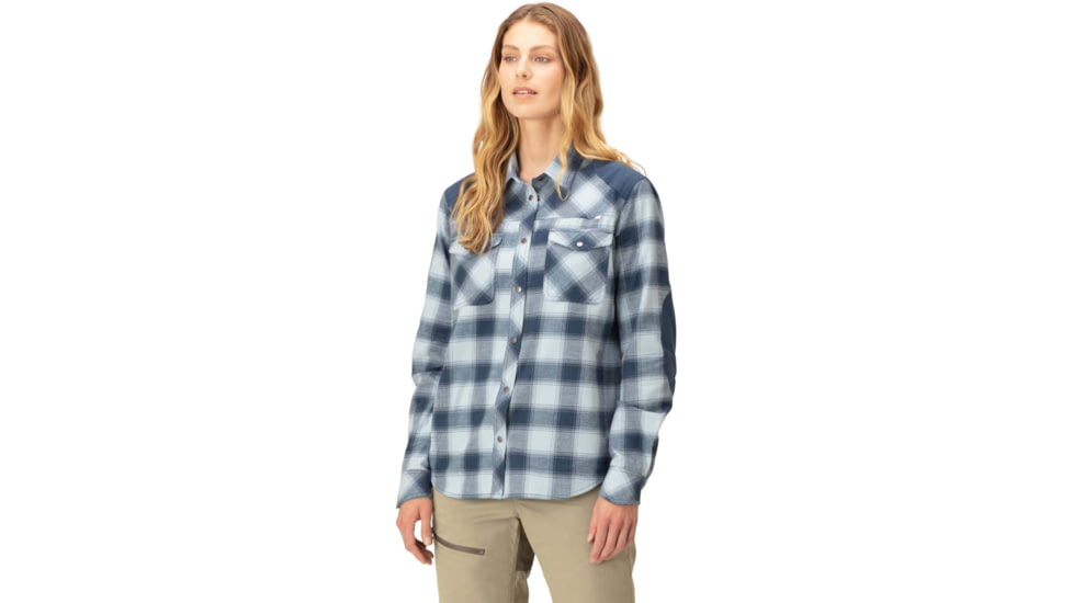 Norrona Svalbard Flannel Shirt - Womens, Blue Fog/Indigo Night, Large, 2401-23 6626 L