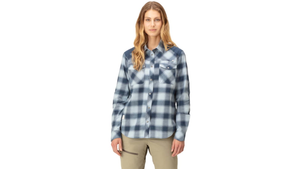 Norrona Svalbard Flannel Shirt - Womens, Blue Fog/Indigo Night, Large, 2401-23 6626 L