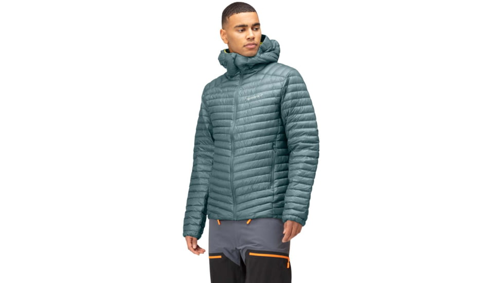 Norrona Trollveggen Superlight Down850 Hood Jacket - Mens, North Atlantic/Sulphur Spring, L, 1619-22-6627-L