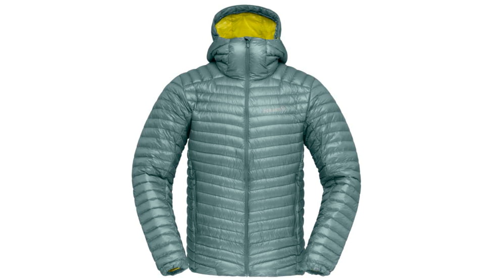 Norrona Trollveggen Superlight Down850 Hood Jacket - Mens, North Atlantic/Sulphur Spring, L, 1619-22-6627-L