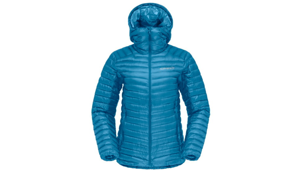 Norrona Trollveggen Superlight Down850 Hood Jacket - Womens, Hawaiian Surf, S, 1621-22-6610-S