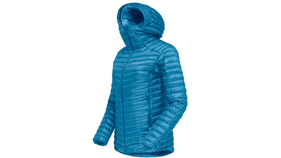 Norrona Trollveggen Superlight Down850 Hood Jacket - Womens, Hawaiian Surf, S, 1621-22-6610-S