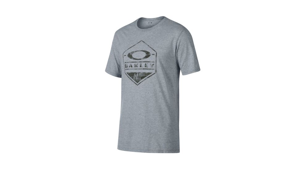 Oakley 50-Oakley Camo Hex Tee - Men's, Athletic Heather Grey, Medium, 456395-24G-M
