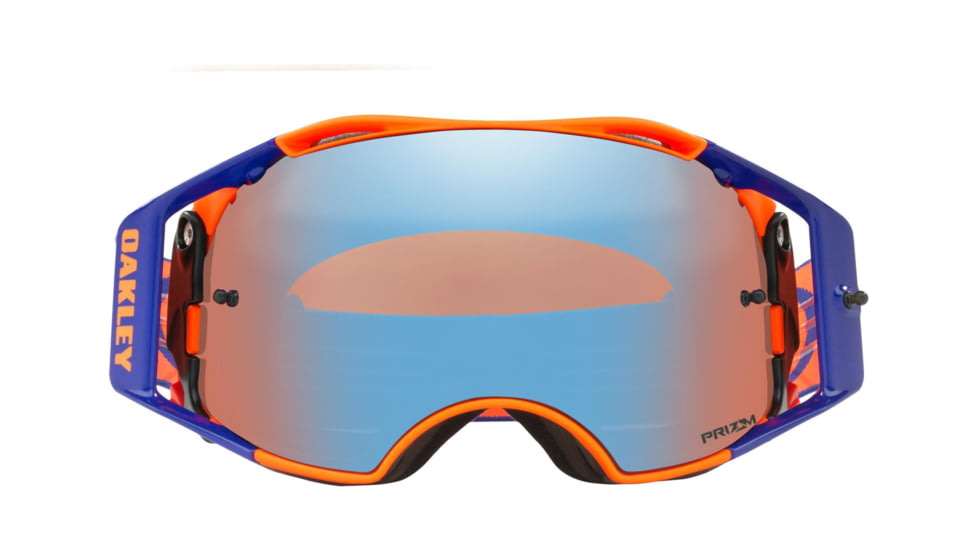 Oakley Airbrake MX Goggles w/Prizm MX Sapphire, Orange/Blue, OO7046-61