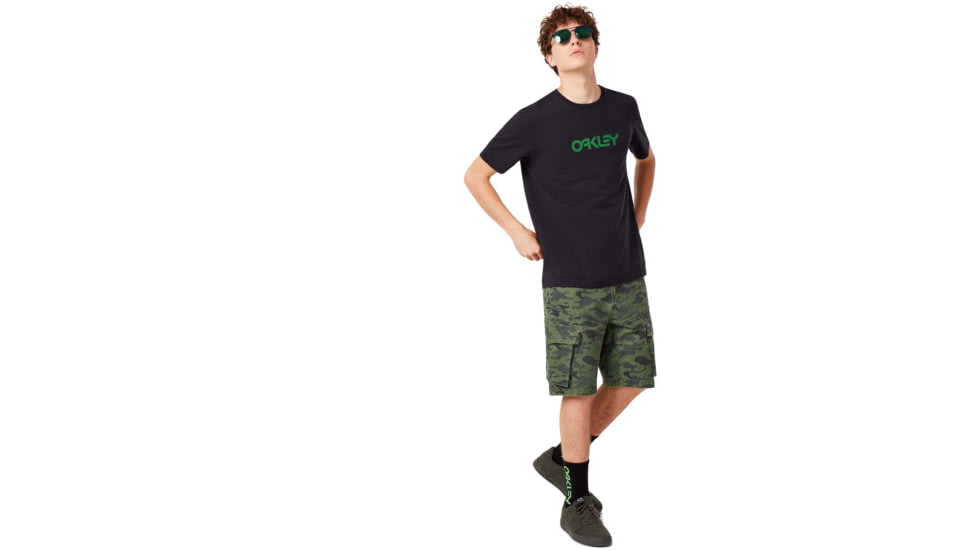 Oakley Allover Logo Tee - Men's, Blackout, Extra Small, 457939-02E-XS