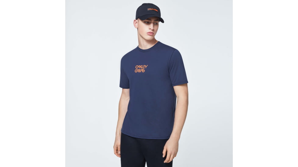 Oakley Bold O-Grip Short Sleeve Tee - Mens, Foggy Blue, Extra Large, FOA400579-6FB-XL