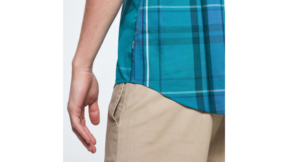 Oakley Checked Woven Short Sleeve Shirt - Mens, Green Check, Extra Small, FOA400030-97N-XS