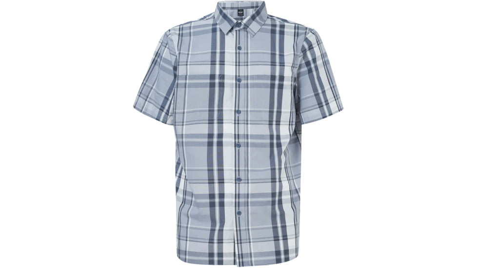 Oakley Checked Woven Short Sleeve Shirt - Mens, Grey Check, Large, FOA400030-97Y-L