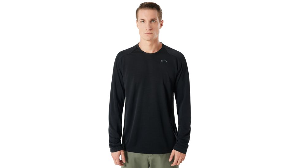 Oakley Enhance Long Sleeve Crew 8.7.02 - Mens, Blackout, 2XL, 434249-02E-XXL