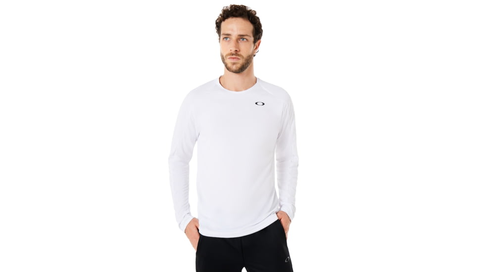 Oakley Enhance Long Sleeve Crew 8.7.02 - Mens, White, Large, 434249-100-L