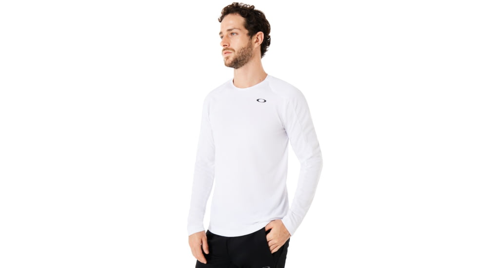Oakley Enhance Long Sleeve Crew 8.7.02 - Mens, White, Large, 434249-100-L
