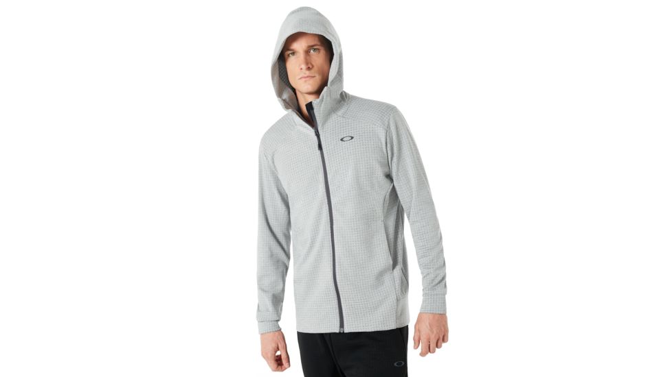 Oakley Enhance Technical Fleece Jacket Grid 8.7 - Mens, Light Heather Grey, 2XL, 461668-22K-XXL