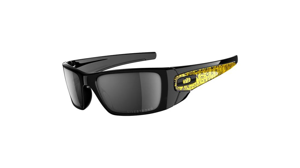 Oakley LiveStrong Fuel Cell Sunglasses - Pol Black Frame w/ Black Irid Lenses OO9096-20