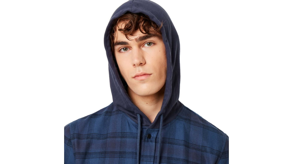 Oakley Icon Hooded Shirt - Mens, Foggy Blue, Large, 401925-6FB-L