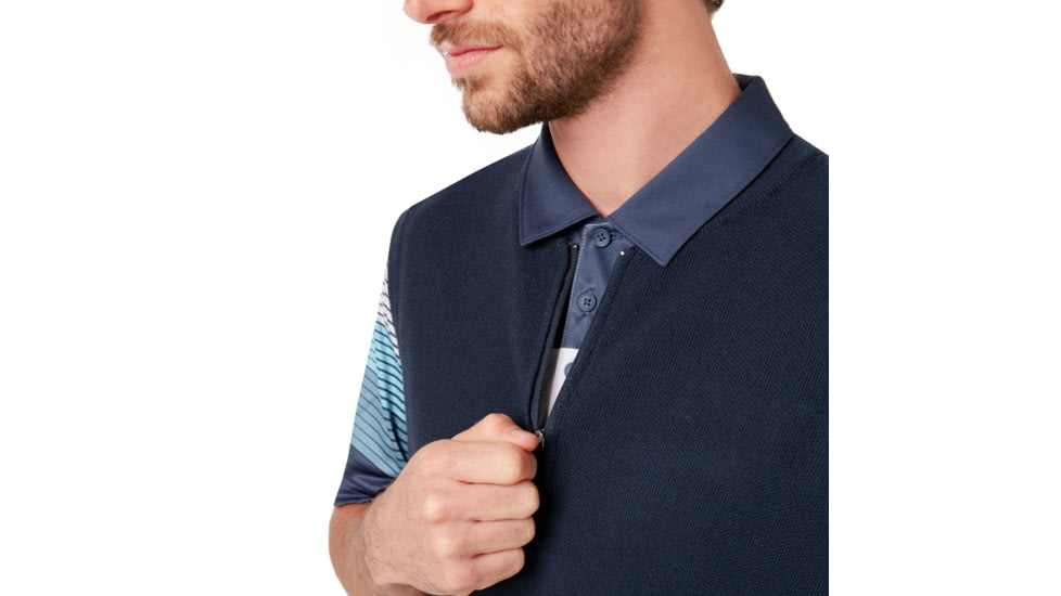 Oakley Light Knit Half Zip Vest - Mens, Foggy Blue, Extra Large, 412802-6FB-XL