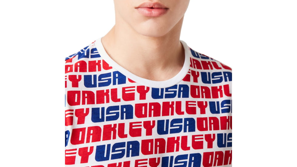 Oakley Logo Usa Allover Tee - Mens, White, Medium, 457884-100-M