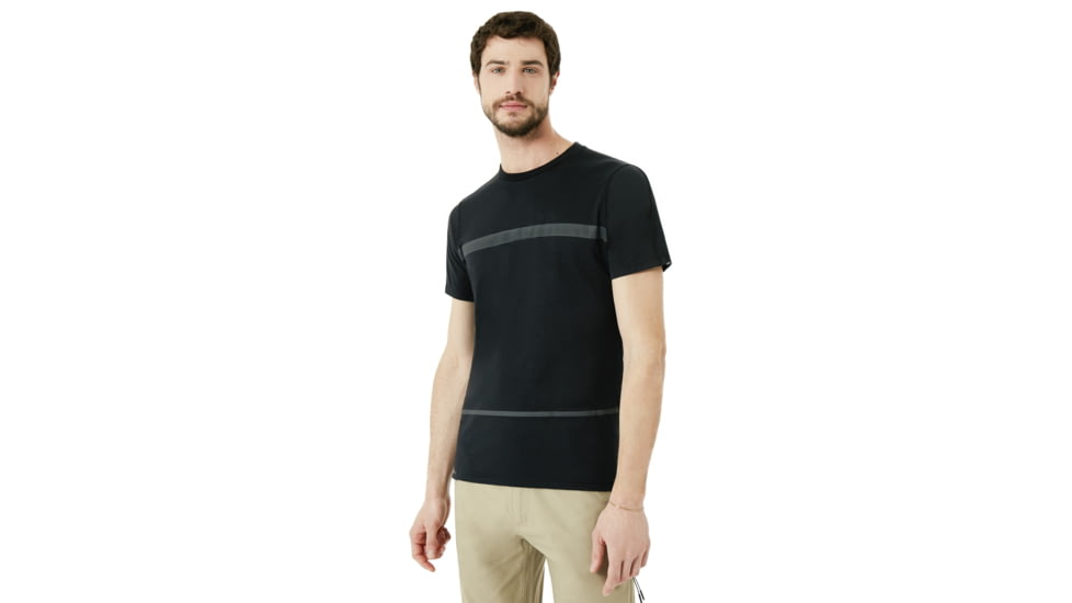 Oakley Method Short Sleeve Stripe - Mens, Blackout, Extra Large 434024-02E-XL