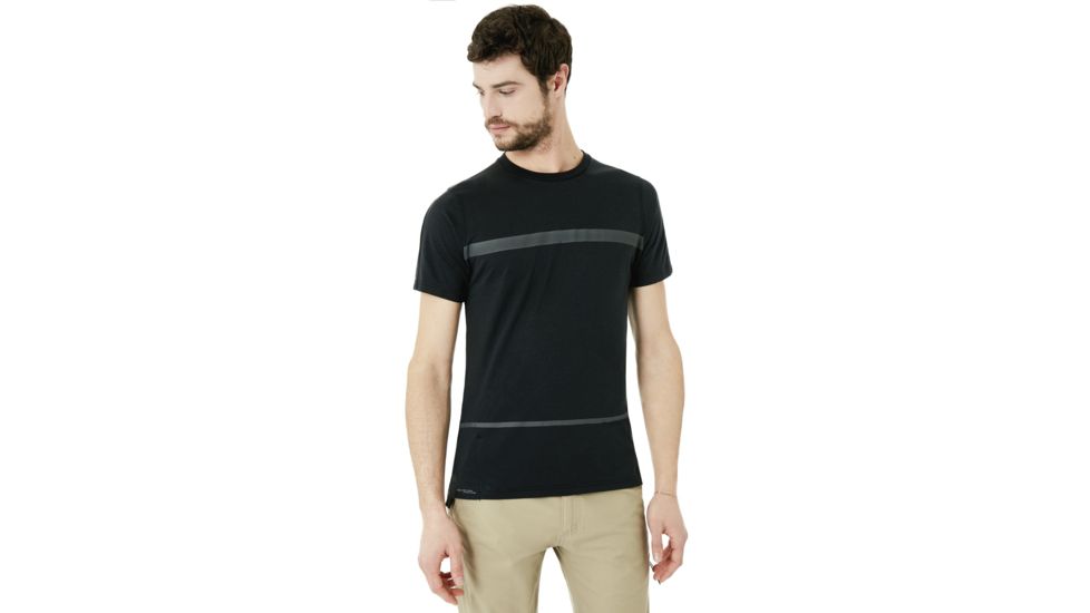 Oakley Method Short Sleeve Stripe - Mens, Blackout, Extra Large 434024-02E-XL