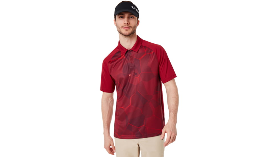 Oakley Mirror Graphic Polo - Mens, Raspberry, Extra Large, 434430-45A-XL
