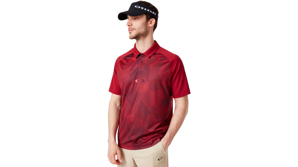 Oakley Mirror Graphic Polo - Mens, Raspberry, Extra Large, 434430-45A-XL
