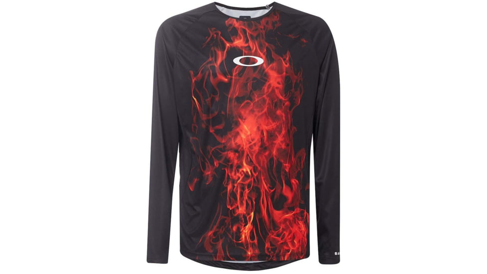 Oakley Mtb Long Sleeve Tech Tee - Mens, Flames, Medium, 434362-9A3-M