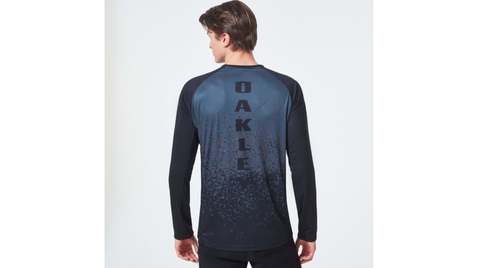 Oakley MTB Long Sleeve Tech Tee - Mens, Grey Pixel Print, Small, FOA400847-99G-S