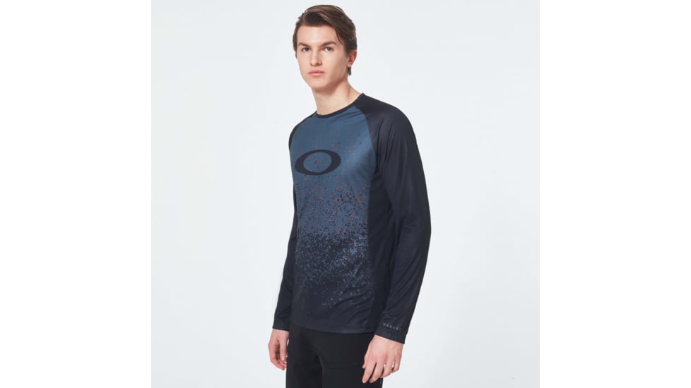 Oakley MTB Long Sleeve Tech Tee - Mens, Grey Pixel Print, Small, FOA400847-99G-S