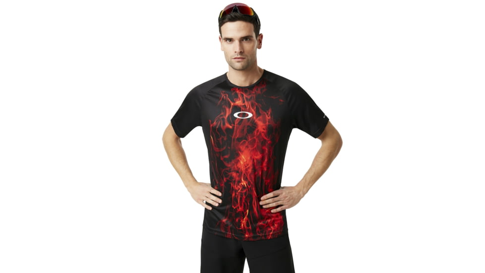 Oakley Mtb Short Sleeve Tech Tee - Men's, Flames, Medium, 457608-9A3-M