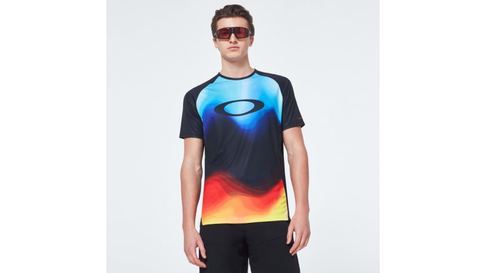 Oakley MTB Short Sleeve Tech Tee - Mens, Multicolor Gradient, Medium, FOA400848-97C-M