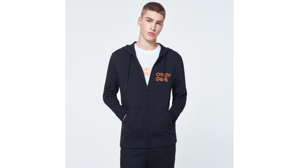 Oakley O-Grip Logo Full Zip Hoodie - Mens, Blackout, 2XL, FOA400573-02E-XXL