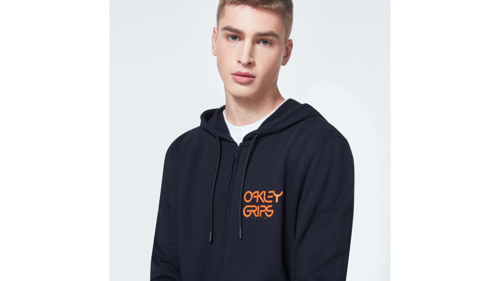 Oakley O-Grip Logo Full Zip Hoodie - Mens, Blackout, 2XL, FOA400573-02E-XXL