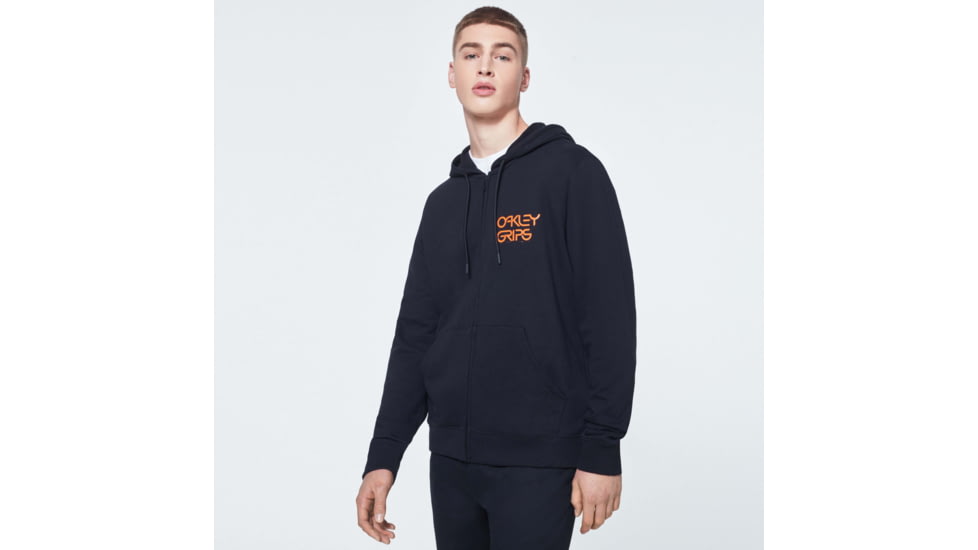 Oakley O-Grip Logo Full Zip Hoodie - Mens, Blackout, 2XL, FOA400573-02E-XXL