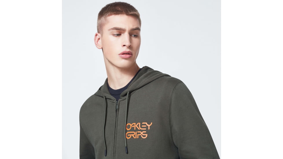 Oakley O-Grip Logo Full Zip Hoodie - Mens, New Dark Brush, Small, FOA400573-86L-S