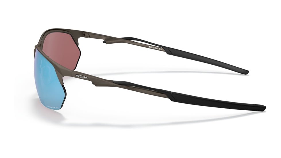 Oakley OO4145 Wire Tap 2.0 Sunglasses - Mens, Satin Lead Frame, Prizm Deep Water Polarized Lens, 60, OO4145-414506-60