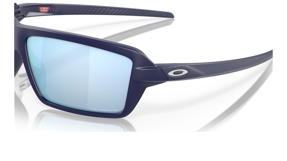 Oakley OO9129 Cables Sunglasses - Mens, Matte Navy Frame, Prizm Deep Water Polarized Lens, 63, OO9129-912913-63