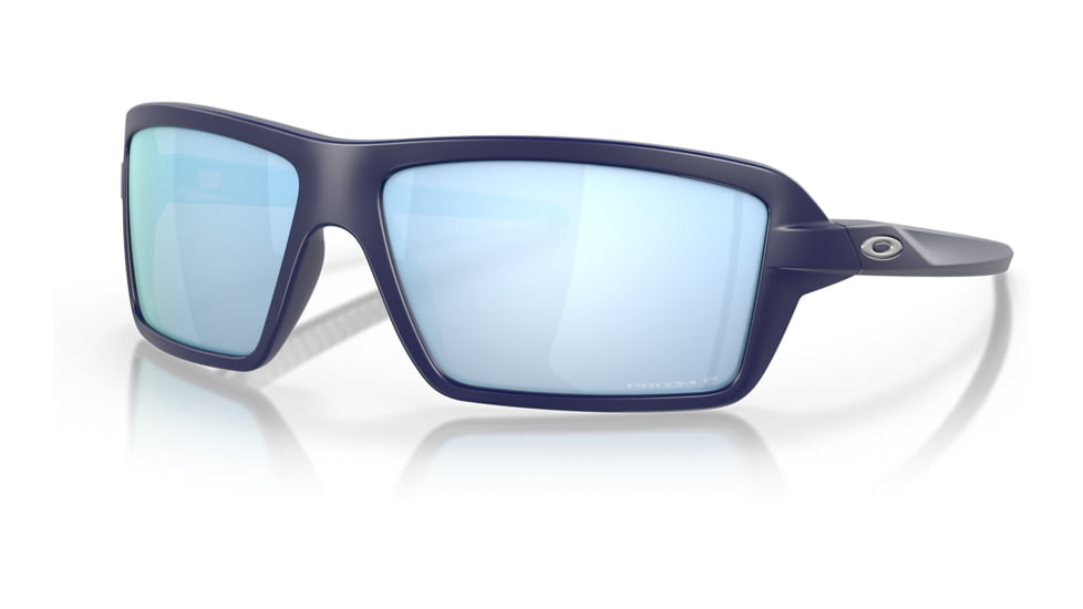 Oakley OO9129 Cables Sunglasses - Mens, Matte Navy Frame, Prizm Deep Water Polarized Lens, 63, OO9129-912913-63