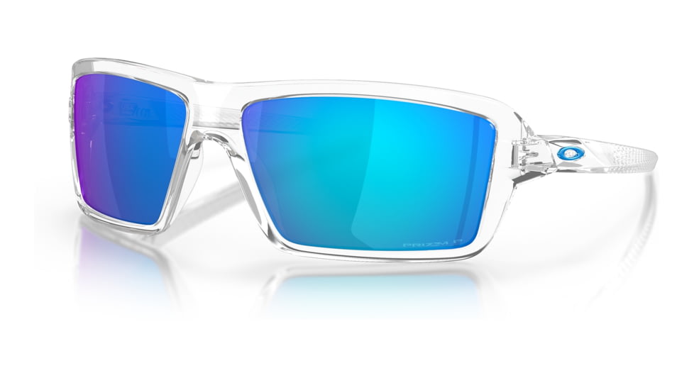 Oakley OO9129 Cables Sunglasses - Mens, Polished Clear Frame, Prizm Sapphire Polarized Lens, 63, OO9129-912905-63